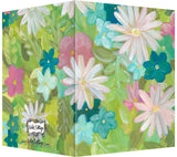 Pink, Green, Yellow, Turquoise Daisy Floral Design - Blank Notecard