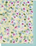 Pink, Yellow & Green Chintz Floral Design - Blank Notecard