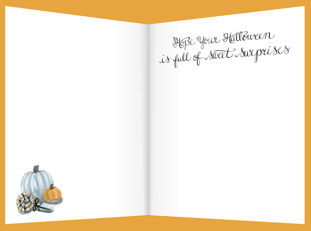 Halloween - Black & White Dogs Greeting Card - "Hope Your Halloween..." Inside