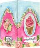 Small Enclosure Card - Cupcake Hooray Pink and Blue
