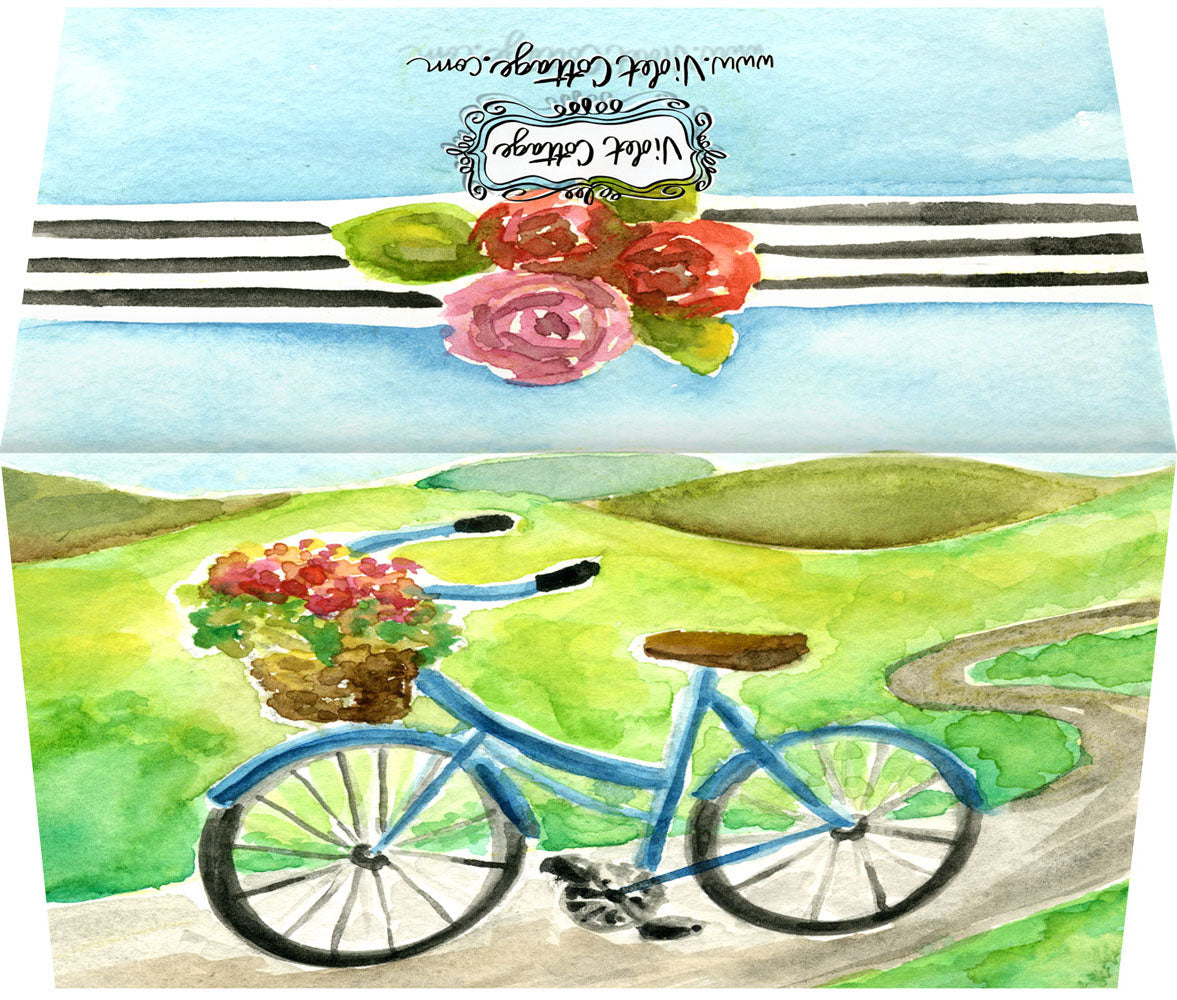 Small Enclosure Card - Bicycle with Flowers