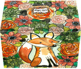 Small Enclosure Card - Orange Fox with Roses and Succulents