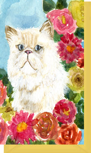 Small Enclosure Card - Persian Cat with Flowers