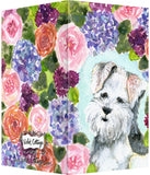 Small Enclosure Card - Fluffy Terrier Puppy Dog with Flowers