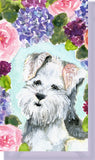 Small Enclosure Card - Fluffy Terrier Puppy Dog with Flowers