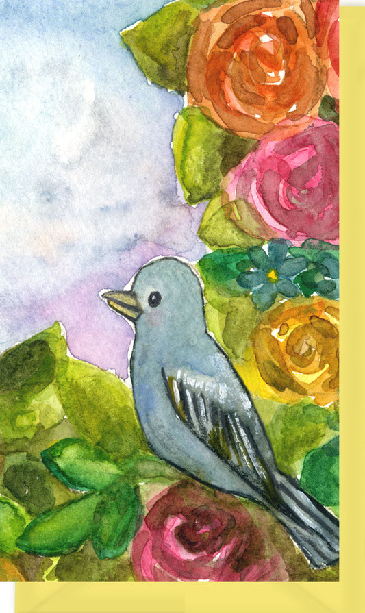 Small Enclosure Card - Bird with Flowers