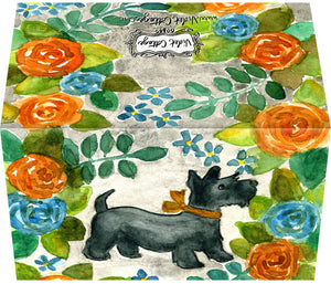 Small Enclosure Card - Scottie Dog with Flowers