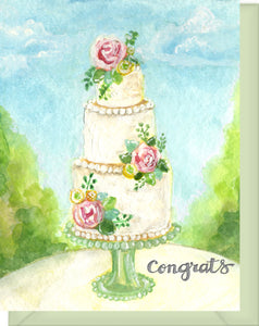 Congrats Wedding Cake Greeting Card - Wishing you love...