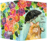 Under the Weather Cat with Flowers Greeting Card