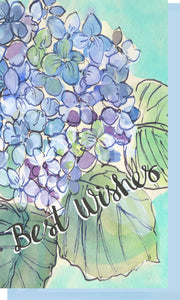 Small Enclosure Card - Best Wishes Hydrangeas