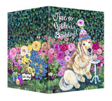 Golden Retriever Birthday Greeting Card - Blank Inside